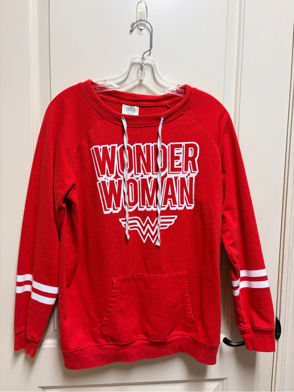DC Comics Wonder Woman Red Pullover Raglan Hoodie Sweatshirt